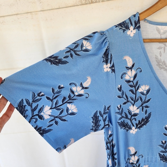 Spartina 449 Floral Blue Maxi Dress Size L - Picture 13 of 15